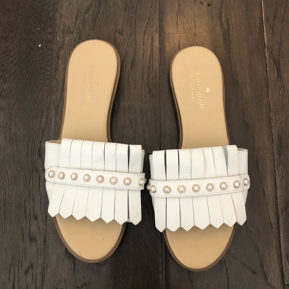 Kate Spade Stasie White Pearl Sandal